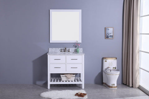 Legion Furniture WT7136-W Sink Vanity With Mirror, Without Faucet - Houux