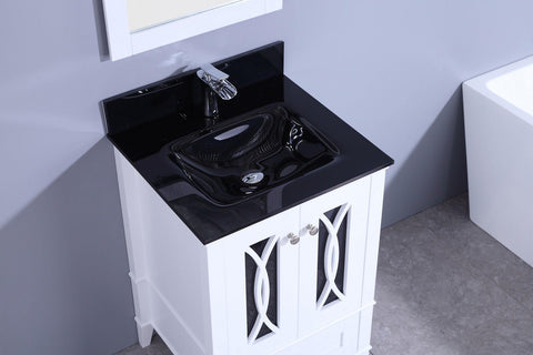 Legion Furniture WT7424-WB Sink Vanity With Mirror, Without Faucet - Houux