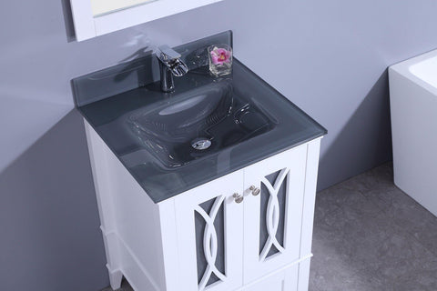 Legion Furniture WT7424-WT Sink Vanity With Mirror, Without Faucet - Houux