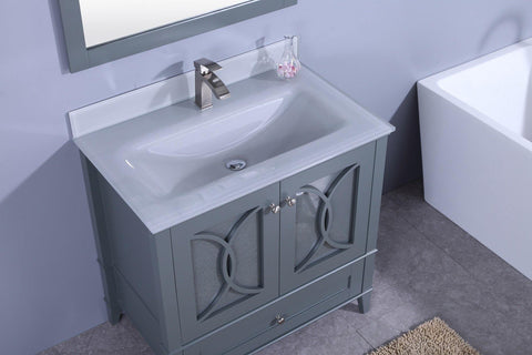 Legion Furniture WT7436-GG Sink Vanity With Mirror, Without Faucet - Houux