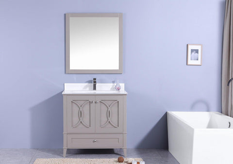 Legion Furniture WT7436-GW Sink Vanity With Mirror, Without Faucet - Houux