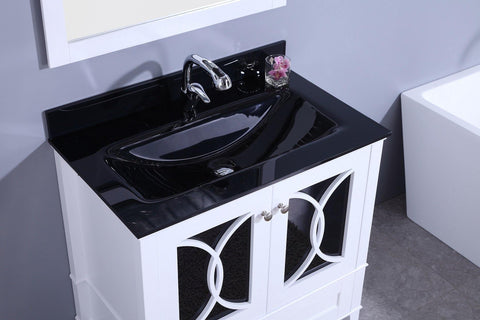 Legion Furniture WT7436-WT Sink Vanity With Mirror, Without Faucet - Houux