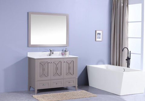 Legion Furniture WT7448-GW Sink Vanity With Mirror, Without Faucet - Houux