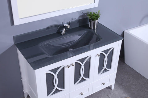 Legion Furniture WT7448-WT Sink Vanity With Mirror, Without Faucet - Houux