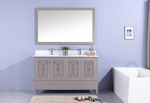 Legion Furniture WT7460-GW Sink Vanity With Mirror, Without Faucet - Houux
