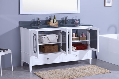 Legion Furniture WT7460-WT Sink Vanity With Mirror, Without Faucet - Houux