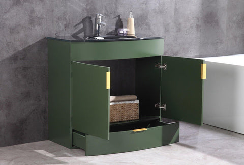 Legion Furniture WTM8130-36-VG-PVC 36" Vogue Green Bathroom Vanity, PVC - Houux
