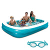 Image of 3D Inflatable Rectangular Family Pool - 103-in x 69-in - Houux